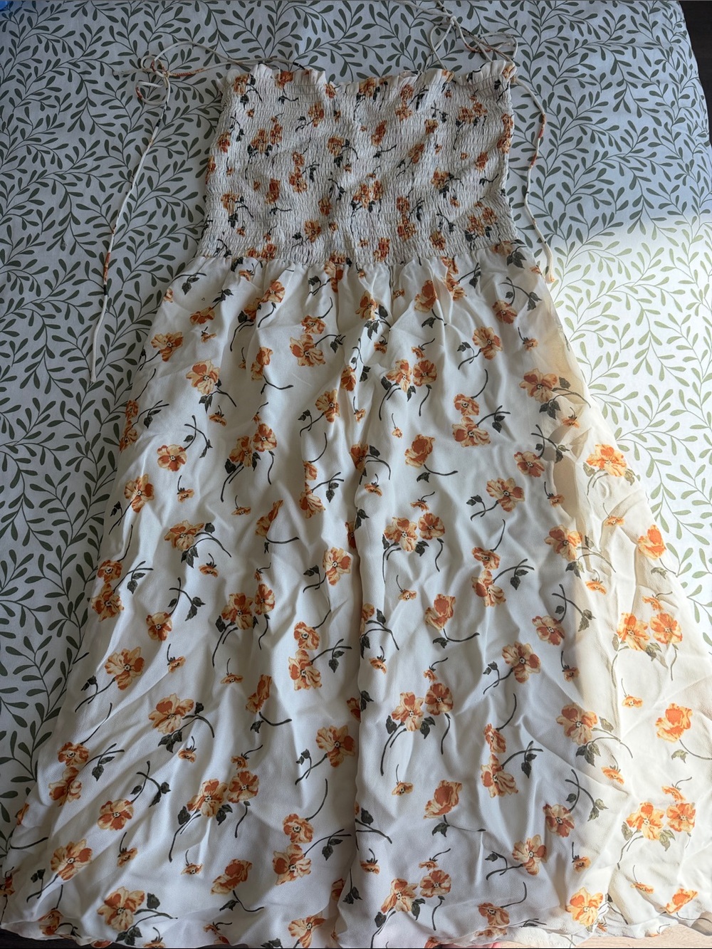 Reformation White Sundress with Orange/Yellow Floral Print